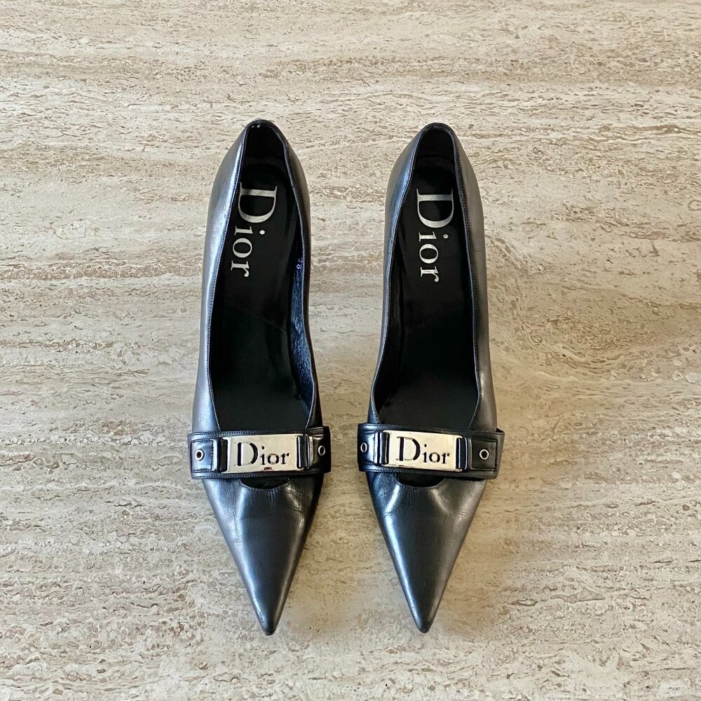 Vintage Dior Metal Logo Pumps